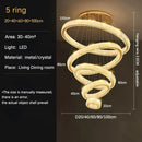 GobekUsa Golden Crystal Chandelier: Nordic Modern Luxury LED Hanging Halo for Living Room