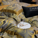 GobekUsa Brocade Satin Jacquard Luxury Cotton Bedding Set - Duvet Cover, Sheet, Pillowcases
