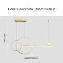 GobekUsa Linear Ring Chandelier | LED Kitchen Island Dining Room Lighting Fixtures