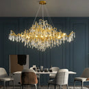 GobekUsa Crystal Chandelier: Modern Luxury Long Light for Kitchen, Dining, Living, and Bedroom