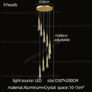 GobekUsa Crystal LED Pendant Chandelier for Modern Luxury Living Room