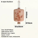GobekUsa Bamboo Lantern Pendant: Handmade Fabric Shade for Elegant Hotel and Restaurant Lighting