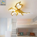 GobekUsa Golden Dragon LED Ceiling Lamp for Bedroom, Study, and Restaurant