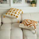 GobekUsa Geometric Tufted Embroidered Cotton Canvas Cushion Cover 45*45cm