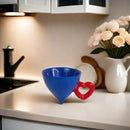 GobekUsa Heart Ceramic Coffee Mug Tea Cup Set, Conical Dining Table Milk Juice Container