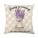 GobekUsa Lavender Flower Linen Pillowcase for Sofa Car, Living Room Decor, Throw Pillow Case