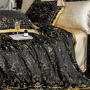GobekUsa Luxe Eucalyptus Bedding Set in Black/Gold - Silky Soft & Skin-friendly