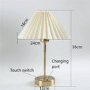 GobekUsa Adjustable Pleated Table Lamps: Modern Nordic Retro LED Desk Lamp for Living Room, Bedroom.