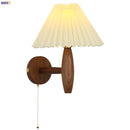 GobekUsa Cream PVC LED Wall Lamps Japanese Walnut Wood Applique Murale