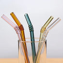 GobekUsa Glass Straws Set - Eco-Friendly Reusable Colorful Drinking Tubes
