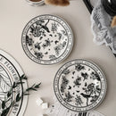 GobekUsa Black Bird Ceramic Coffee Cup and Saucer Set for English Afternoon Tea and Coffee