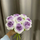GobekUsa Knitted Rose Bouquet DIY Crochet Wedding Mother's Day Gift