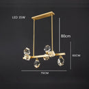GobekUsa Diamond Crystal Brass LED Pendant Light Gold Luxury Hanglamp