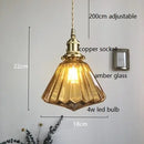 GobekUsa Diamond Amber Glass LED Pendant Lights - Nordic Modern Hanging Lamp