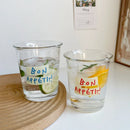 GobekUsa 320ml Glass Tumbler Cup - French Style Bon Appetit Iced Coffee Juice Water Glass