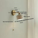 GobekUsa Ceramic LED Wall Light with Pull Chain Switch, Nordic Modern Design