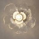 GobekUsa Copper Canopy LED Ceiling Lamp Modern Nordic Flower Acrylic Light Fixtures