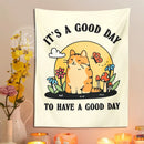GobekUsa Cat Tapestry: Mushroom Flower Moon Boho Decor for Living Room, Kids Room