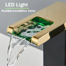 GobekUsa LED Black Waterfall Basin Faucet: Deck Mounted Hydroelectric Mixer Tap