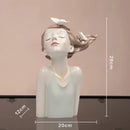GobekUsa Butterfly Girl Sculpture Vase Set - Modern Decorative Resin Flower Ornaments