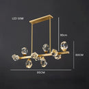 GobekUsa Diamond Crystal Brass LED Pendant Light Gold Luxury Hanglamp