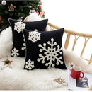 GobekUsa Christmas Snowflake Embroidered Cushion Cover 45x45cm for Home Decor & Noel Party