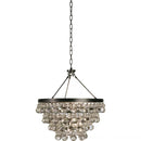 GobekUsa Black Crystal Bead Ceiling Chandelier - Modern Classic for Living Room & Dining Table