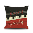 GobekUsa Letter Notes Piano Graphic Print Linen Pillowcase 45x45cm Living Room Decor