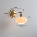 GobekUsa Green Glass LED Wall Lamp with Copper Base for Bedroom Living Room