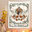 GobekUsa Balance Tarot Tapestry Wall Hanging - Mystical Bohemian Sun Moon Decor