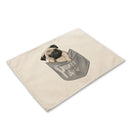 GobekUsa Cute Dog Linen Dining Mats Coasters 42*32cm Home Decor