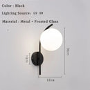 GobekUsa Glass Ball LED Wall Lamp for Bedroom Living Room Indoor Lighting