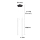 GobekUsa Black Slim 50cm 60cm LED Pendant Lamp for Restaurant Bar, Nordic Minimalist Style