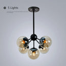 GobekUsa Glass Bean Industrial Pendant Light for Living Room Bedroom Loft