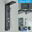 GobekUsa LED Shower Panel Column Faucet with Rainfall Waterfall, Back Jet, Mixer Tap
