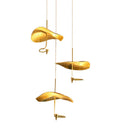 GobekUsa LED Chandeliers 20/25/30/35cm Copper Dining Room Lighting Fixtures