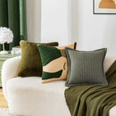 GobekUsa Green Embroidered Tufted Cushion Cover - Modern Minimalism Art Design