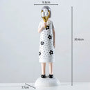 GobekUsa Cartoon Girls Resin Figure Sculpture for Home Decor