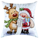 GobekUsa Christmas Pillowcase Deer Santa Tree Bear Print Cushion Cover