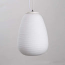 GobekUsa Glass Whorls Cocoon Pendant Light - Milky White, Modern Hanging Lamp