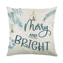 GobekUsa Christmas Letter Print Linen Throw Pillow Cover for Holiday Home Decoration