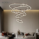 GobekUsa Black Led Rings Circle Pendant Chandelier for Living Dining Kitchen
