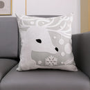 GobekUsa Christmas Décor Cushion Cover 45x45cm Snowflake Deer Green Red Embroidery Pillow Cover