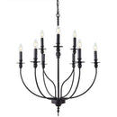 GobekUsa 9-Head Retro Industrial Chandelier with E14 Candle Lights