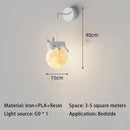 GobekUsa Kids Room LED Chandeliers White Bear Bunny Pendant Light Glass Bedside Lamp