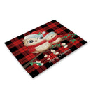 GobekUsa Christmas Linen Dining Table Mats - Festive Home Decor with Santa Claus Print