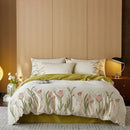 GobekUsa 4-Piece Egyptian Cotton Tulip Towel Embroidery Bedding Set