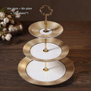 GobekUsa Bone China Fruit Plates Set Cake Stand Buffet Snack Dishes Elegant Tableware Decor