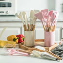 GobekUsa 13-Piece Silicone Kitchen Utensil Set with Storage Box - Non-Stick Cooking Tools and Measuring Spoons