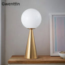 GobekUsa Gold Glass Ball Table Lamp LED Desk Lighting Modern Home Decor for Bedroom Living Room